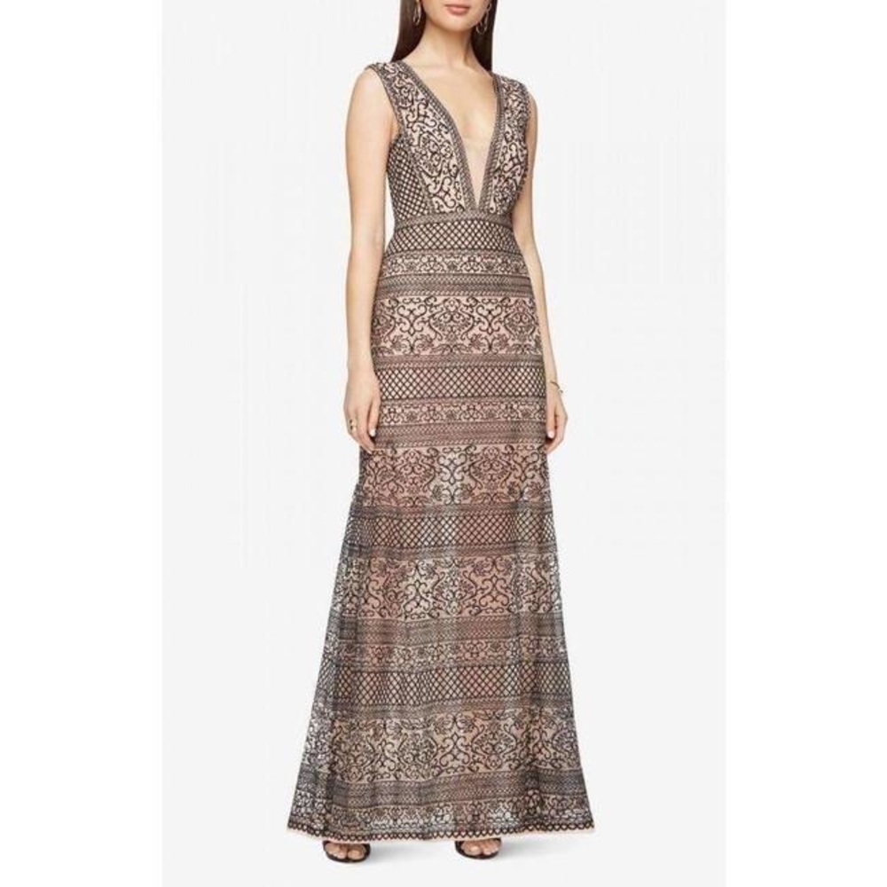 Beautiful BCBG Deep V-neck gown